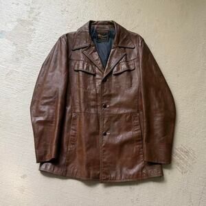 True Vintage Reed Sportswear  Men's M Duster Leather Jacket